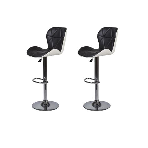 Lot de 2 tabourets de bar règlables Maya en simili cuir et métal