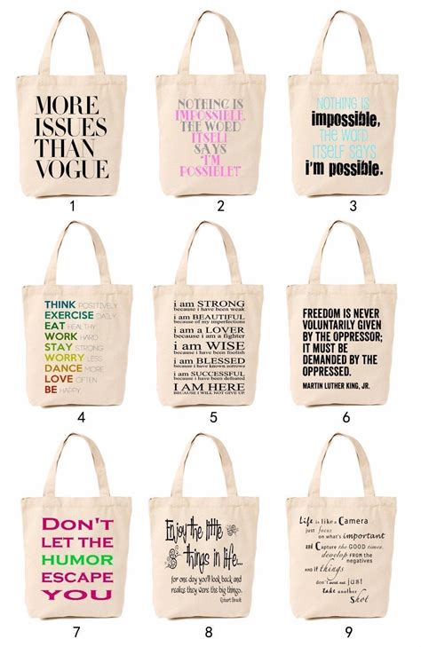 Diy Tote Bag Reusable Tote Bags Licht Box Quote Tote Bag Cotton