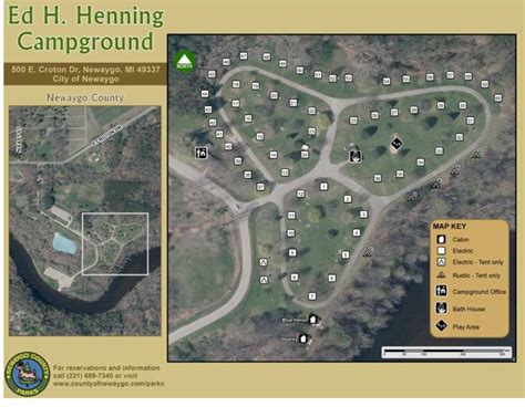 Ed Henning Campground Map Newaygo County