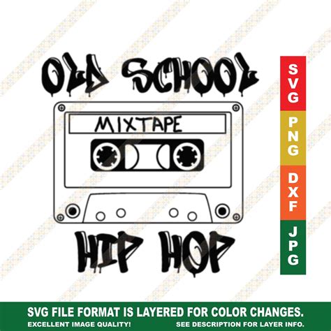 Old School Hip Hop Music MixTape Cassette Tape 80s SVG PNG JPG | Etsy