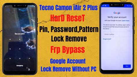 Tecno Camon I Air 2 Plus Hard Reset L Pin Pattern Lock Remove L Google