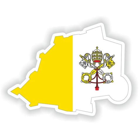 Vatican Map Flag Silhouette Sticker For Laptop Book Fridge G Inspire