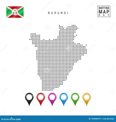 Dots Pattern Vetora Map De Burundi Silhueta Estilizado De Burundi