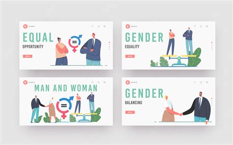 Premium Vector Gender Sex Equality And Balance Landing Page Template