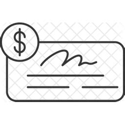 Pay Cheque Icon - Download in Line Style