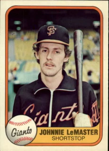 Carte De Baseball Fleer San Francisco Giants Johnnie Lemaster