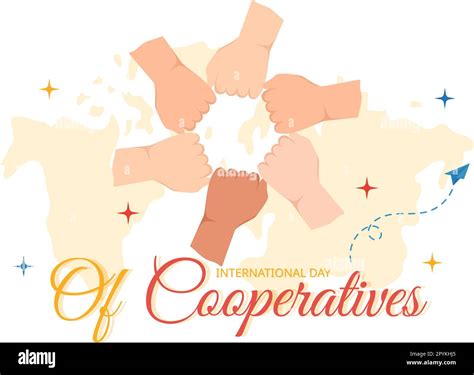 International Day Of Cooperatives Vector Illustration With Hand Earth