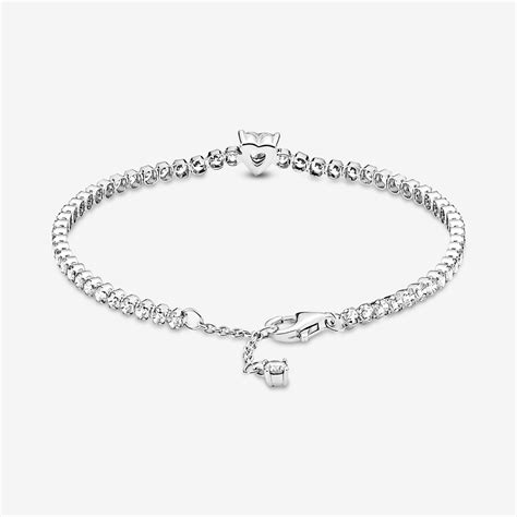 Sparkling Heart Tennis Bracelet Sterling Silver Pandora Canada