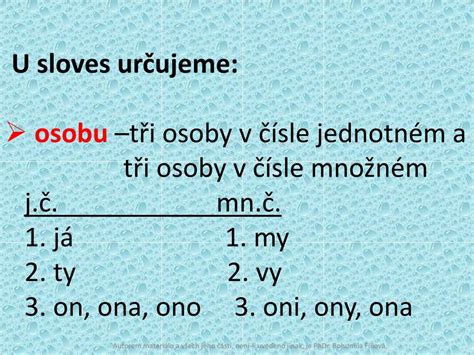 Ppt Slovesa Osoba Slo As Esk Jazyk Ro N K Vy Inovace