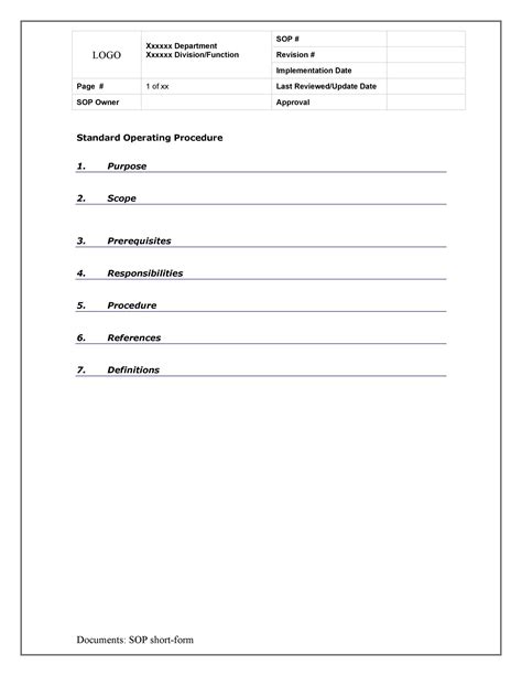 37 Best Standard Operating Procedure Sop Templates