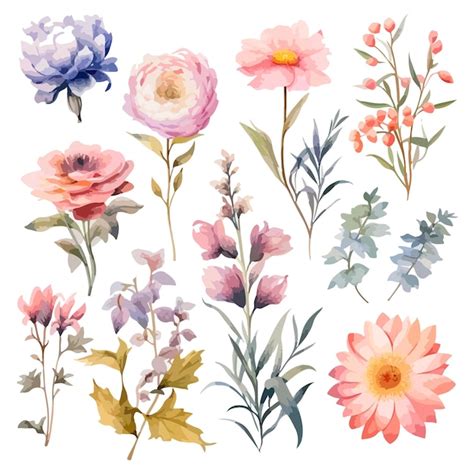 Premium Vector Watercolor Floral Composition