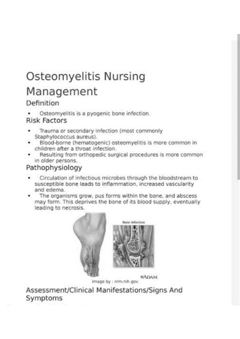 Solution Osteomyelitis Nursing Management Studypool