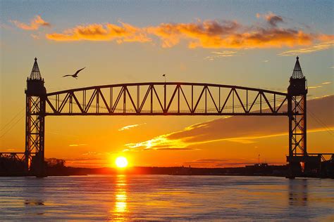 The Buzzards Bay Railroad Bridge Sunset Photograph by JustBill