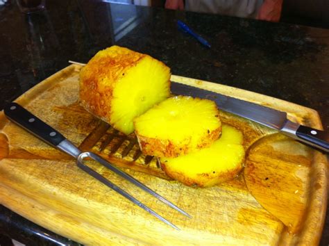 Rum Soaked Pineapple With Cinnamon Sugar Glaze On The Rotisserie