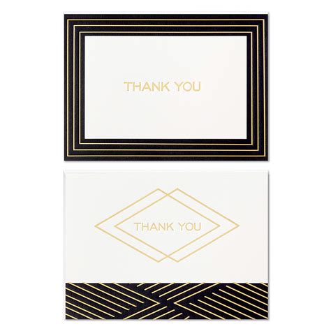 Buy Hallmark Thank You Cards Assortment Black And Gold Foil Thank