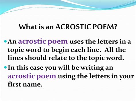 Ppt Acrostic Poems Powerpoint Presentation Free Download Id2381879