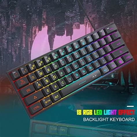 Buy MageGee Mini 60 Gaming Keyboard RGB Backlit 61 Key Ultra Compact