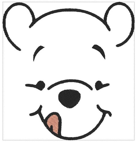 Embroidery Design Disney Winnie The Pooh Outline Face X Hoop