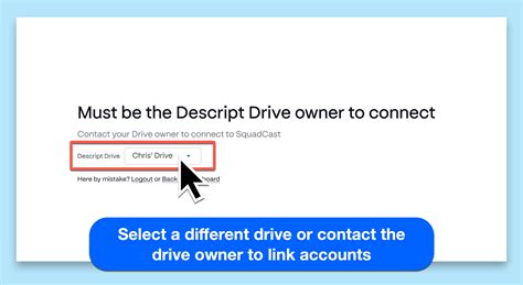 Troubleshooting Must Be The Descript Drive Owner To Connect Descript Help