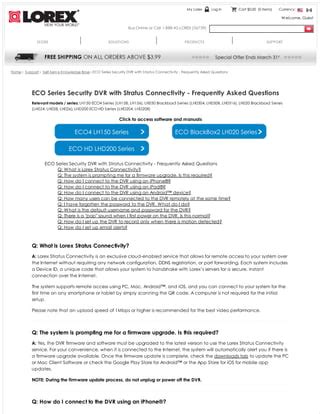 Eco Series Security Dvr With Stratus Connectivity Frequently Asked