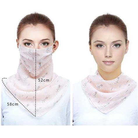 2 Or 4 Pack Women Sun Mask Face Scarf Chiffon Wrap Dust Shield Neck