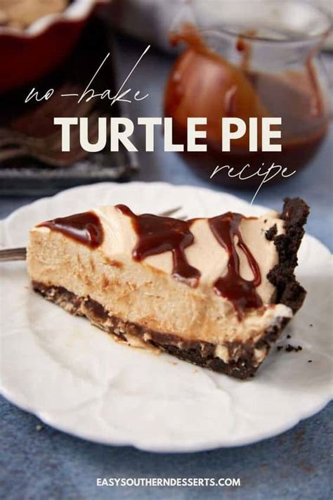 No Bake Turtle Pie With A Chocolate Caramel Sauce Easy Southern Desserts