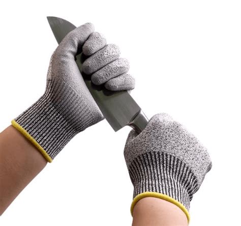 Buy Anti Cut Level Dyneema Hppe Liner Pu Coated Cut Resistant Gloves