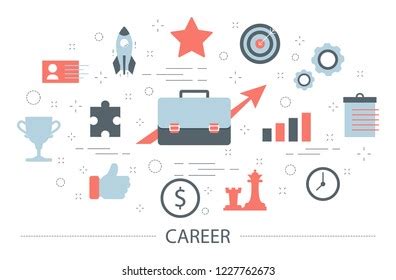 Career Concept Idea Progress Job Success Stock Vector Royalty Free