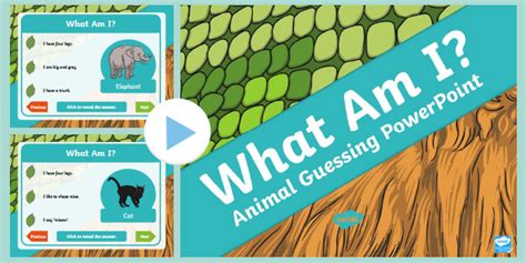 'What Am I?' Guessing Game Cards Animal Themed