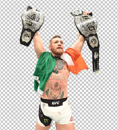 Conor McGregor with Two UFC Belts