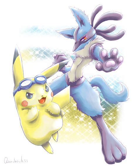 Lucario And Pikachu By Quadrackss On Deviantart