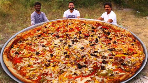 Giant Pizza Recipe Amazing Veg Pizza Cooking By Our Grandpa Kitchen