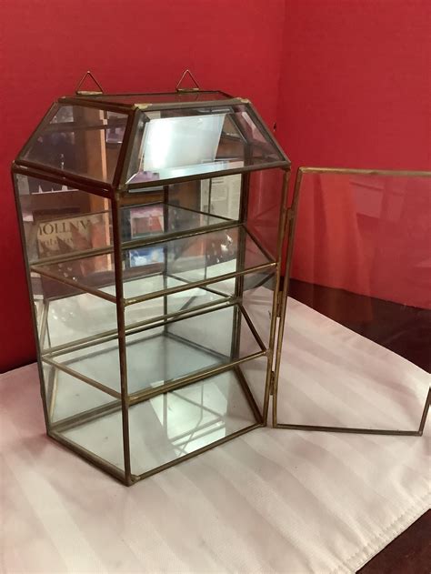 Miniature Brass And Glass Display Case