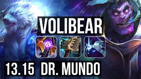 VOLIBEAR Vs DR MUNDO TOP 6 Solo Kills 500 Games NA Master 13