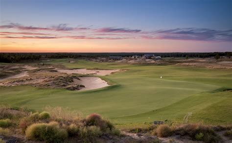 Sand Valley Resort Sand Valley Course Hole 18 Sunset - Wisconsin Golf Trips