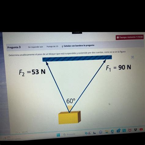 Determina Analiticamente El Peso De Un Bloque Que Est Suspendido Y