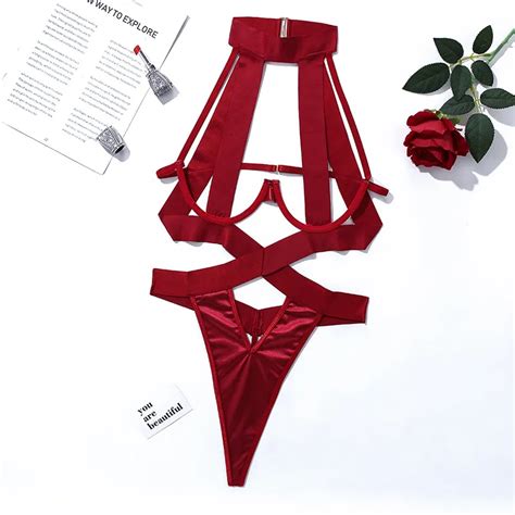 Night In Paris Luxury Strap Lingerie Shiny Fashion LALE LOOK