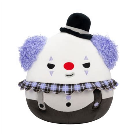 Squishmallows 8 Inch White Clown With Purple Hair And Mischievous Eyes