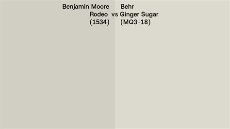 Benjamin Moore Rodeo Vs Behr Ginger Sugar Mq Side By Side