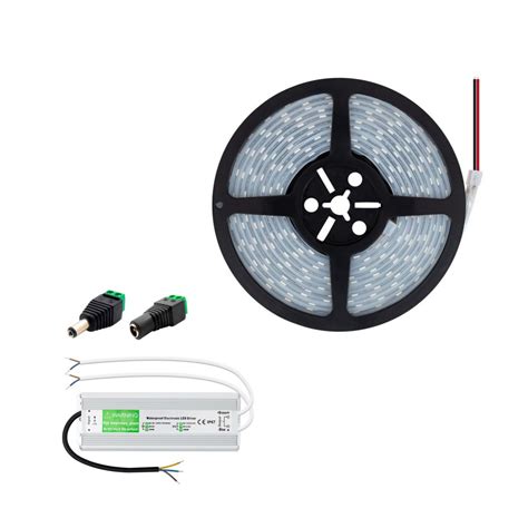 Kit Ruban Led W Led M M Ip Avec Bloc D Alimentation Tanche Ip