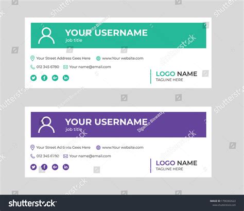 Modern E Mail Signature Templates Design Stock Vector Royalty Free