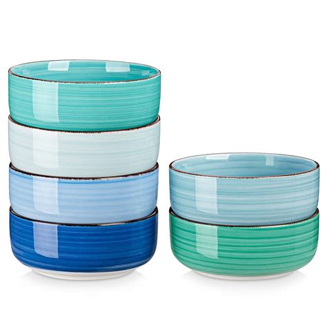 Vancasso Bonita Cereal Bowls Set Of 6 24 Oz Ceramic Bowls Dishwasher And Microwave Safe Bowls