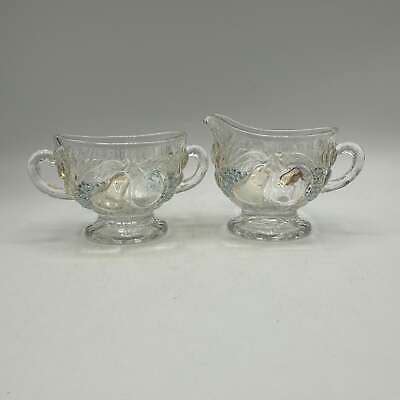 Westmoreland Della Robbia Clear Open Sugar Bowl And Creamer EBay