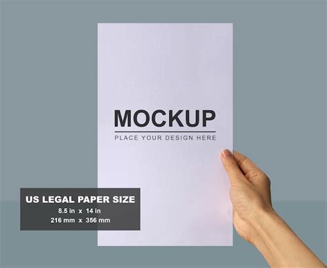 Premium PSD Realistic Hand Holding US Legal Paper Mockup Simple Clean