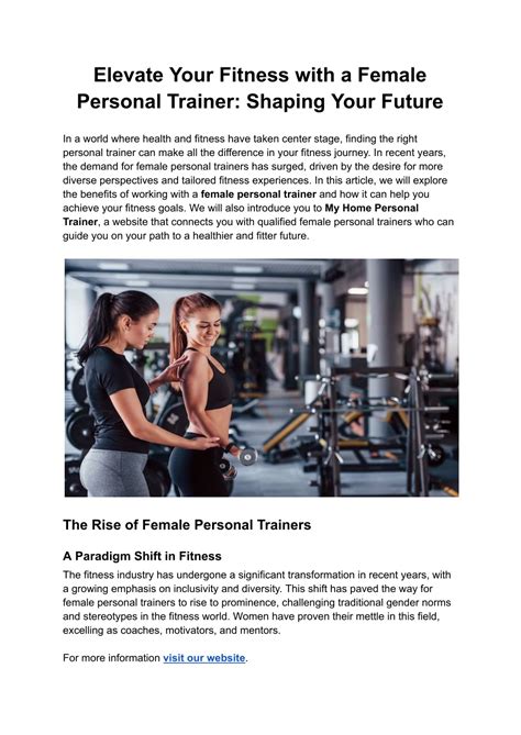 Ppt Elevate Your Fitness With A Female Personal Trainer Shaping Your