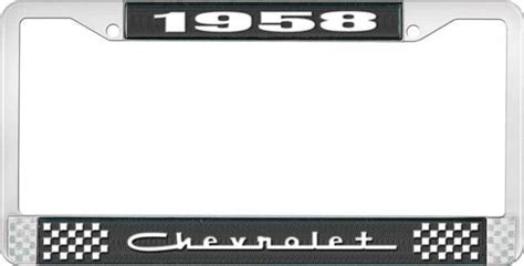 1958 Chevy Chevrolet GM Licensed Front Rear Chrome License Plate Holder