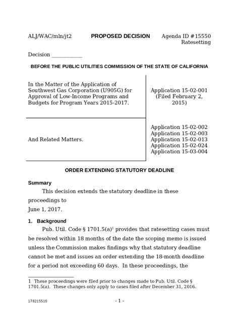 ALJ KK2 Mln Jt2 PROPOSED DECISION Agenda ID Docs Cpuc Ca Doc