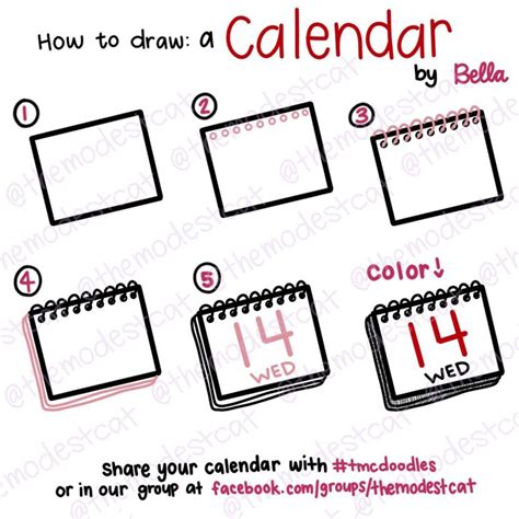 How To Draw Calendars Easy Doodle Tutorial With Bella At Themodestcat