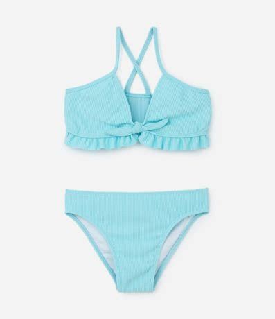 Bikini Infantil Texturizado con Volados Talle 5 a 14 años Renner