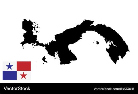 Panama Map Flag Silhouette Royalty Free Vector Image